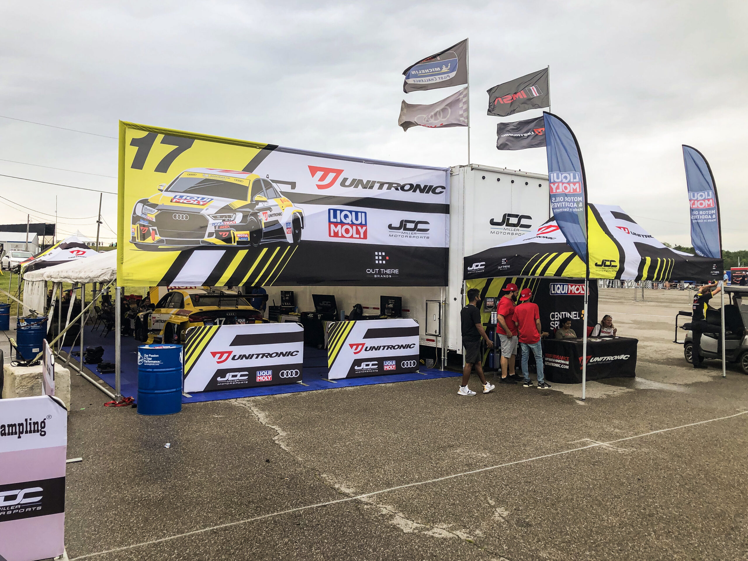 Out There Brands Custom Branded Motorsport unitronic jdc awnings crowd barriers flags