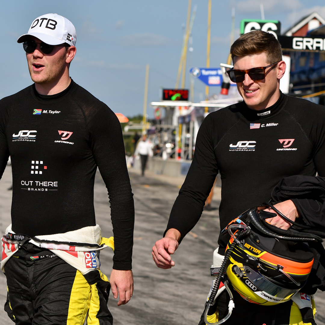 Out There Brands Custom Branded Motorsport apparel on drivers Michael Taylor and Chris Miller