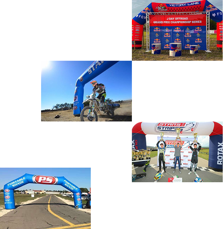 Out There Brands Custom Branded Inflatable Motorsport displays options